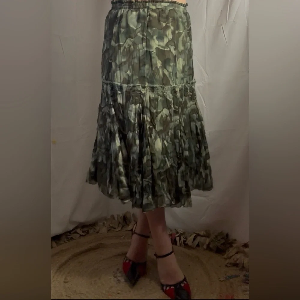 Watercolor Camouflage Tiered Frilly Fairy Grunge Skirt Size M - Picture 4 of 14